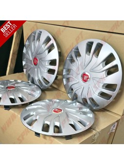 Pack 4 Tampões de Roda 15" - V.2 FIAT Silver (Auto-Caravanas / Van / Mini-Bus)