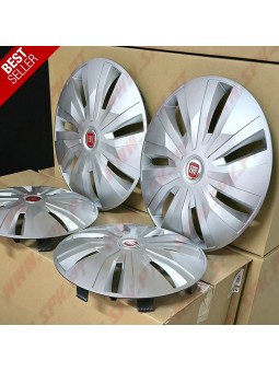 Pack 4 Tampões de Roda 15" - V.1 FIAT Silver (Auto-Caravanas / Van / Mini-Bus)