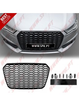 Grelha Frontal Look RS Black Gloss - Audi A6 C7 (2011-2014)