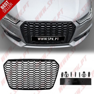 Grelha Frontal Look RS Black Gloss - Audi A6 C7 (2011-2014)