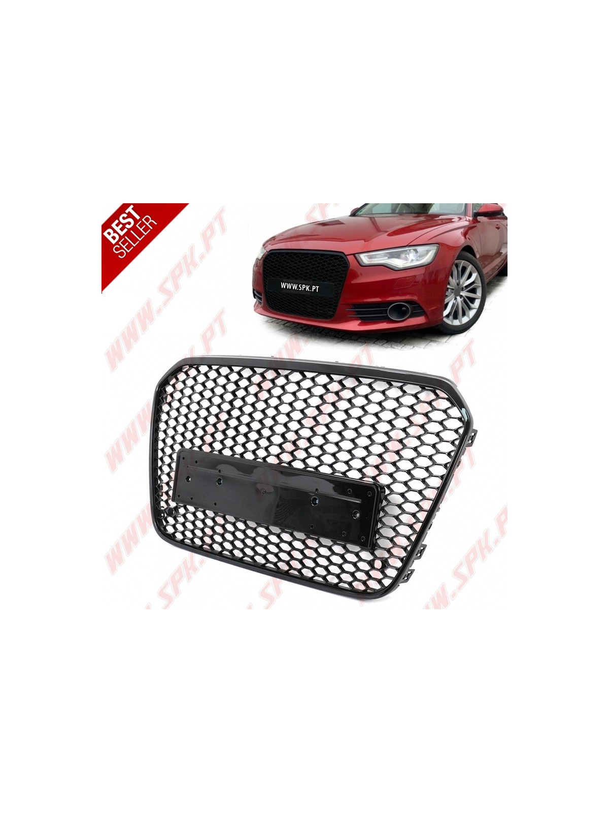 Grelha Frontal Look RS Black Gloss - Audi A6 C7 (2011-2014)