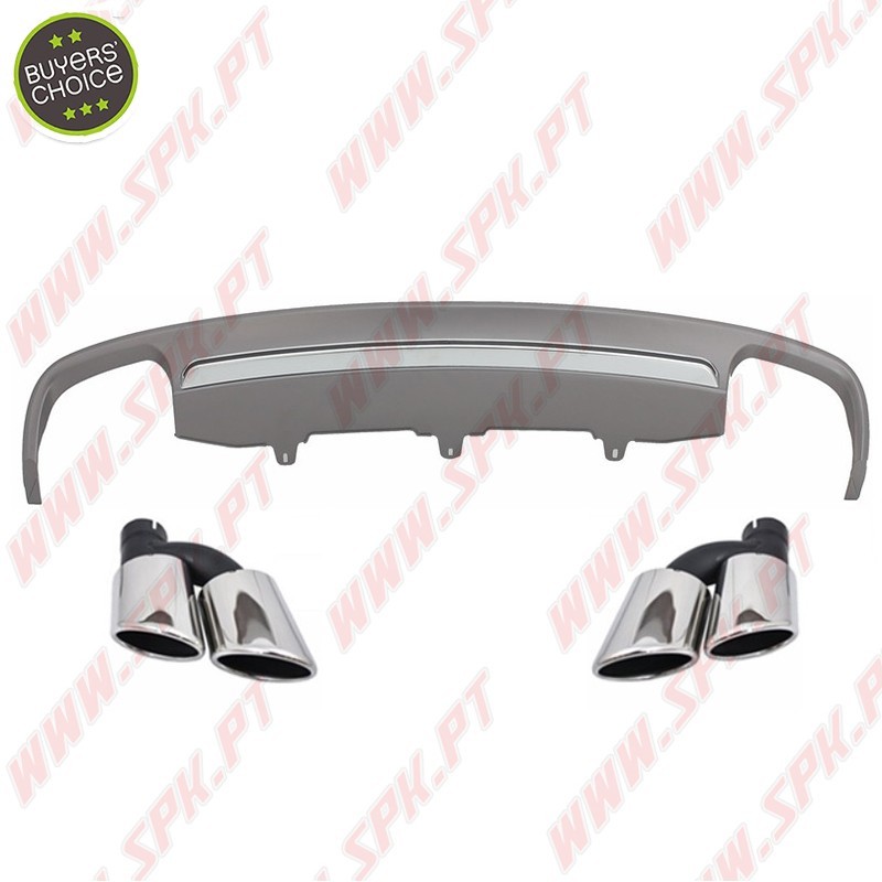 Difusor Traseiro + Ponteiras Look S6 - Audi A6 C7 (2010-2014)