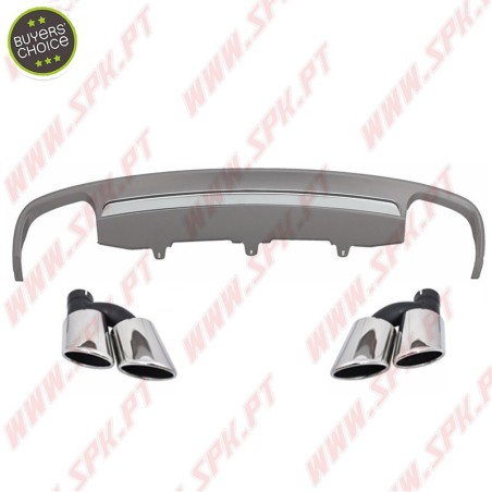 Difusor Traseiro + Ponteiras Look S6 - Audi A6 C7 (2010-2014)