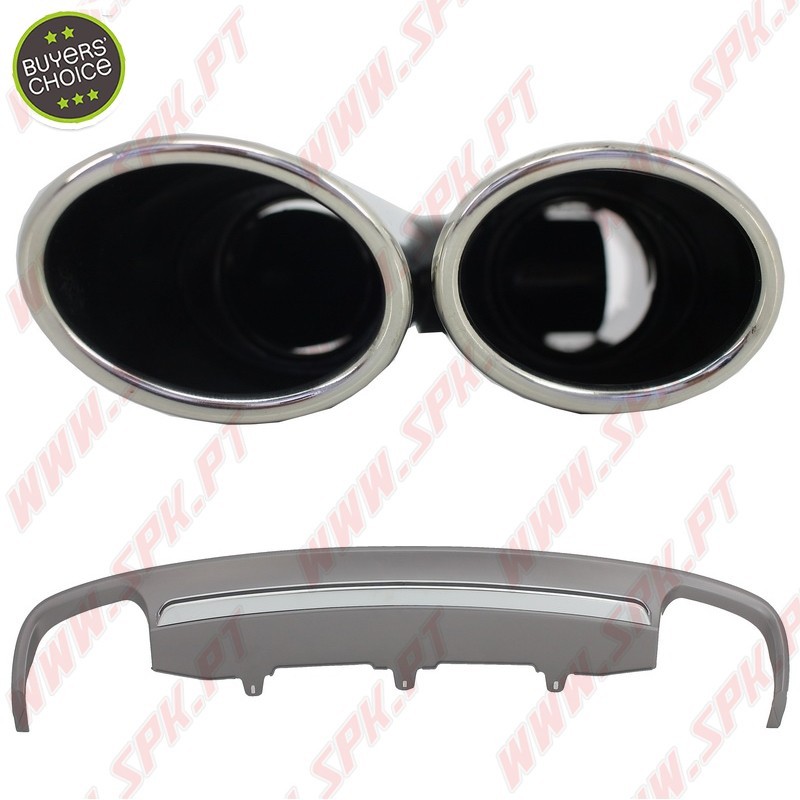 Difusor Traseiro + Ponteiras Look S6 - Audi A6 C7 (2010-2014)