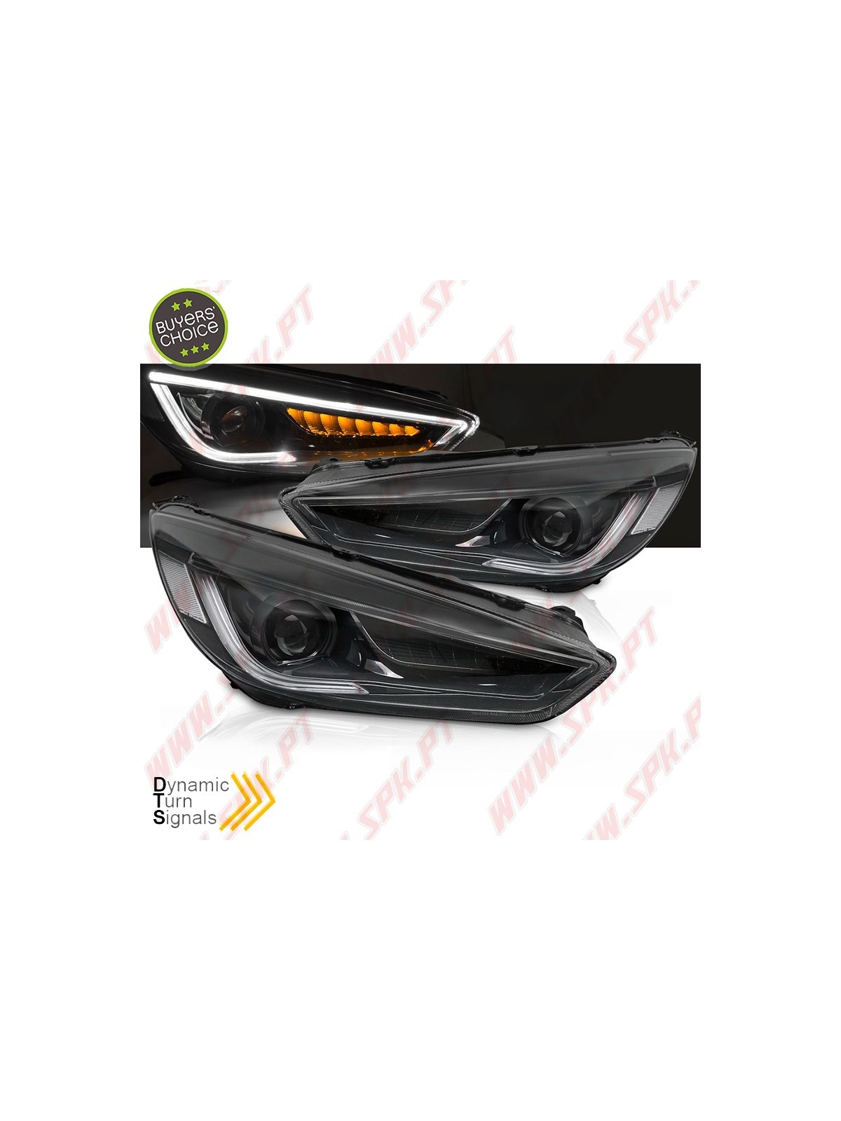 Faróis Look DRL LED Black - Ford Focus 4 (2014-2018)