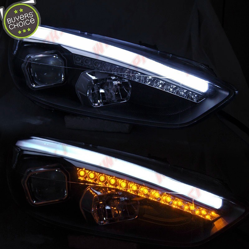 Faróis Look DRL V.2 LED Black - Ford Focus 4 (2014-2018)