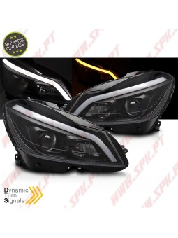 Faróis Look DRL LED Black - Mercedes W204 (2011-2014)
