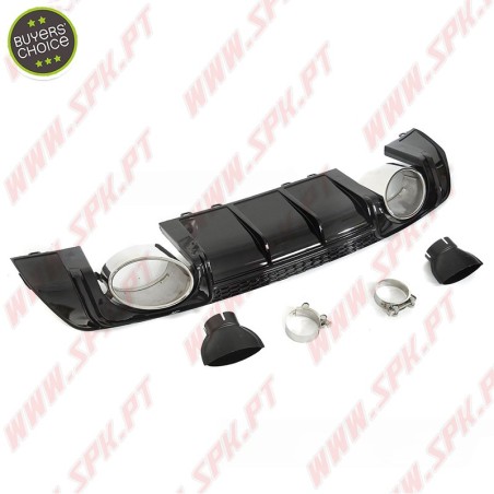 Difusor Traseiro + Ponteiras Look RS - Audi TT 8S (2014-2018)