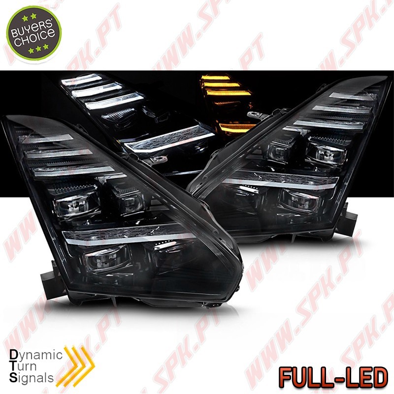 Faróis FULL-LED DRL Dynamic / Black - Nissan GTR R35 (2008-2023)
