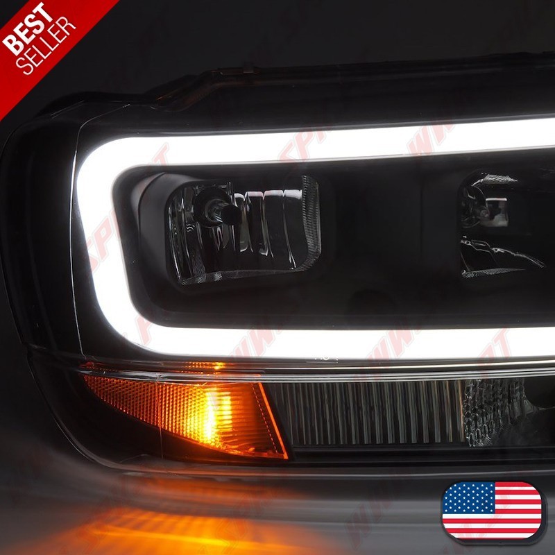 Faróis Tube-Light / Black - Jeep Grand Cherokee WJ (1999-2005)