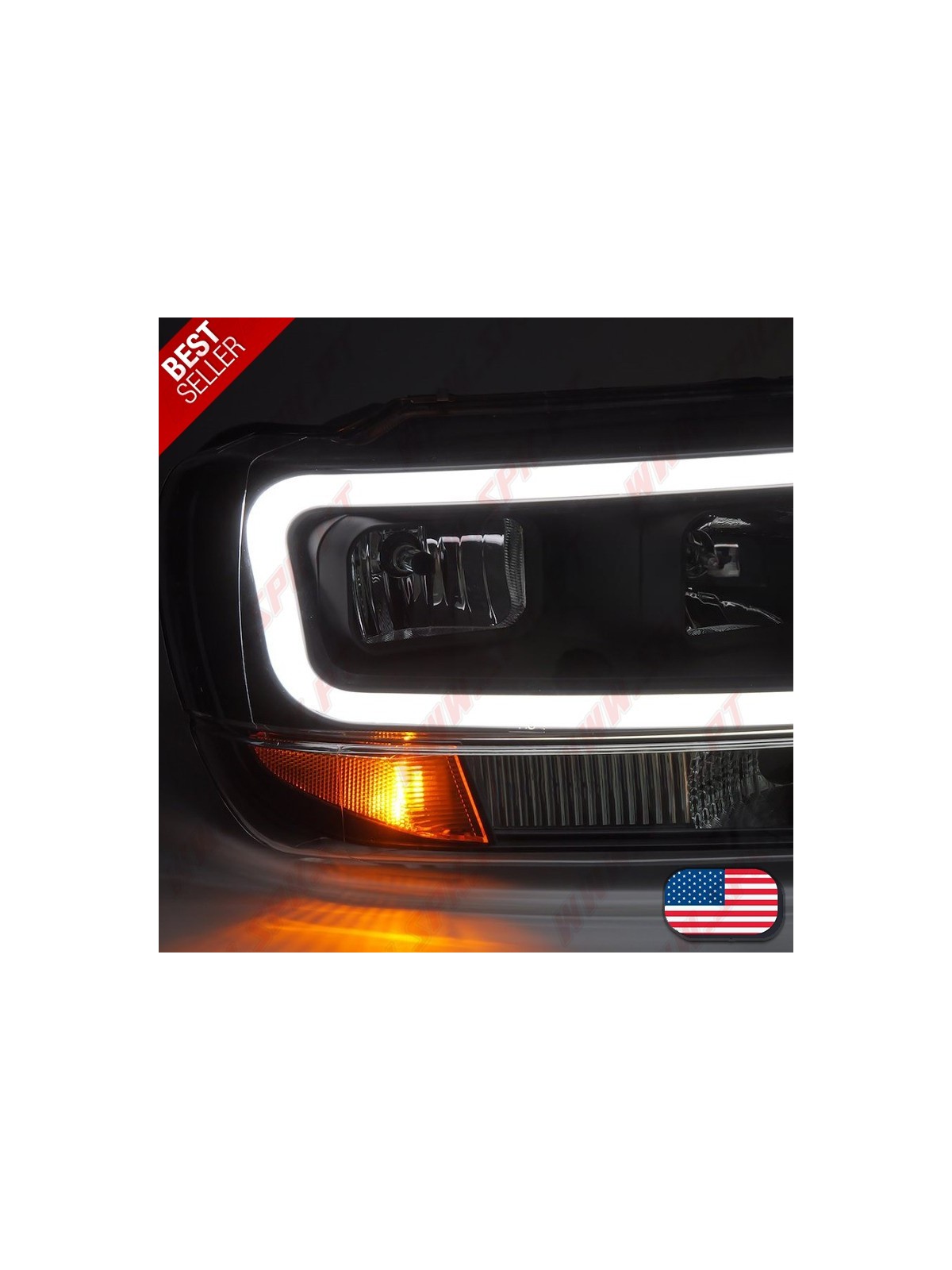 Faróis Tube-Light / Black - Jeep Grand Cherokee WJ (1999-2005)
