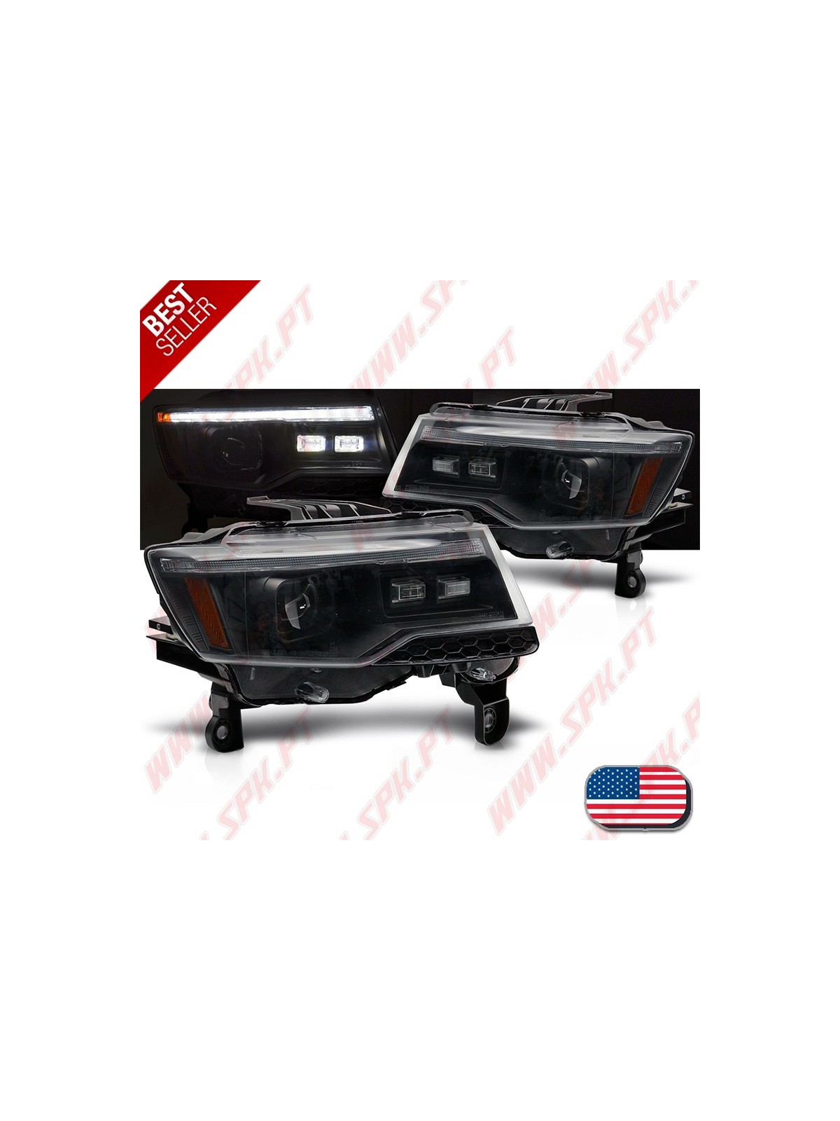 Faróis Tube-Light / Black - Jeep Grand Cherokee WK2 (2014-2021)