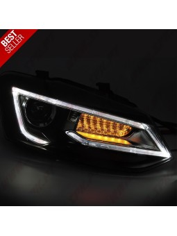 Faróis LED Look DRL / Black - VW Polo 6R / 6C (2009-2017)