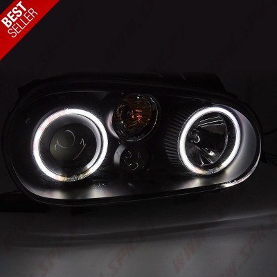 Faróis Angel Eyes CCFL / BLack - VW Golf 4 (1997-2003)