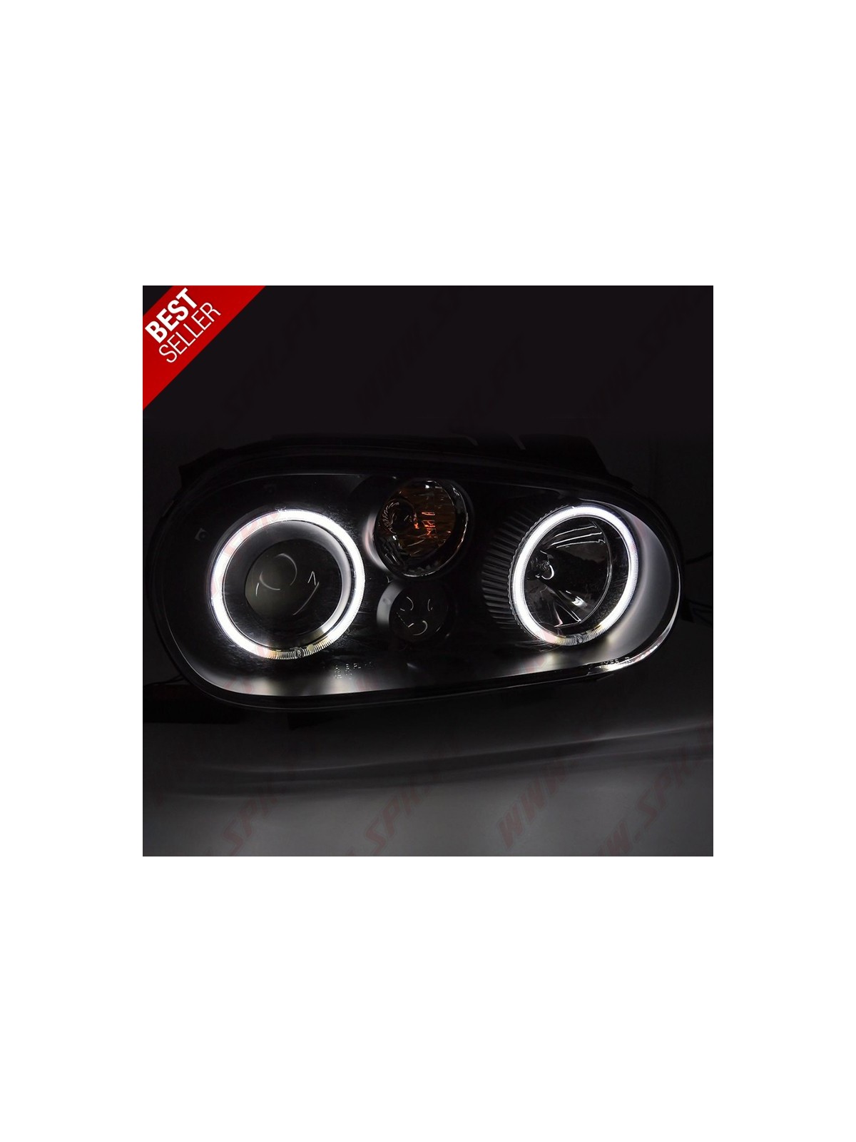 Faróis Angel Eyes CCFL / BLack - VW Golf 4 (1997-2003)