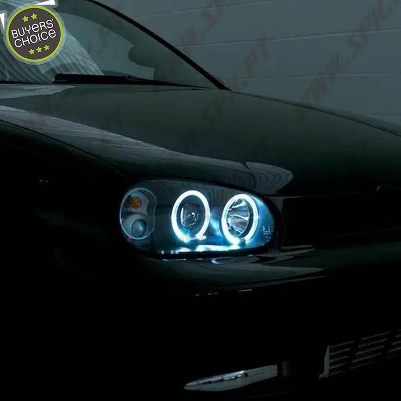 Faróis Angel Eyes CCFL / BLack - VW Golf 4 (1997-2003)