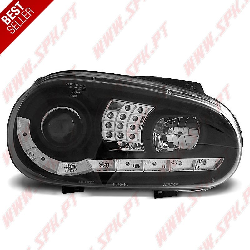 Faróis Daylight / BLack - VW Golf 4 (1997-2003)