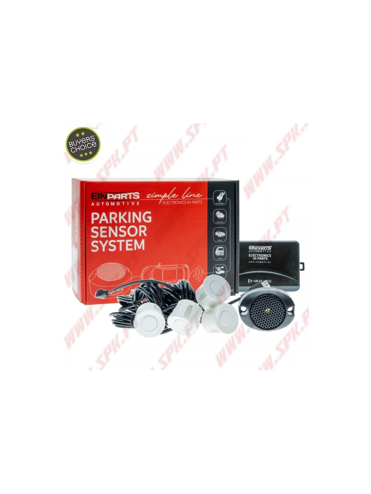 Kit 4 Sensores de Parqueamento Traseiros 22mm - Branco - C/Aviso Sonoro