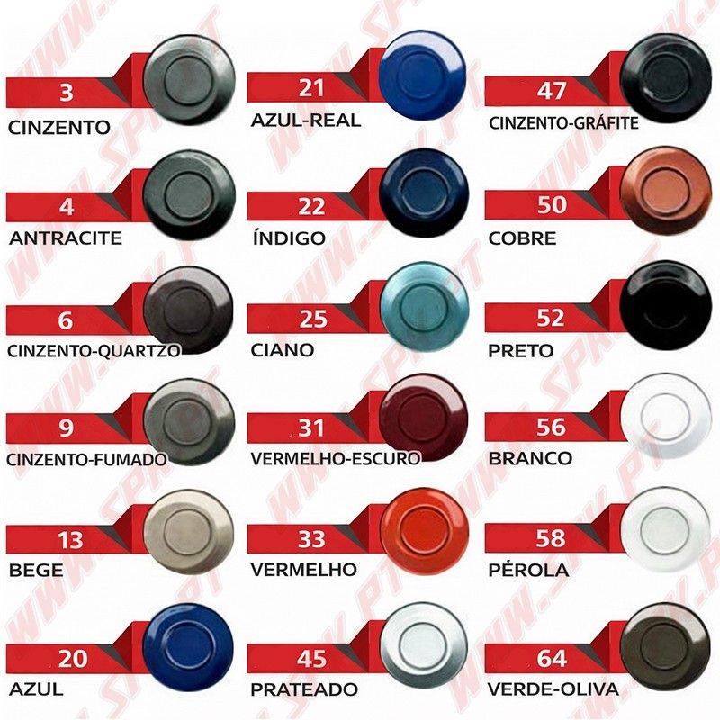 Kit 4 Sensores de Parqueamento Traseiros 22mm - Branco - C/Aviso Sonoro