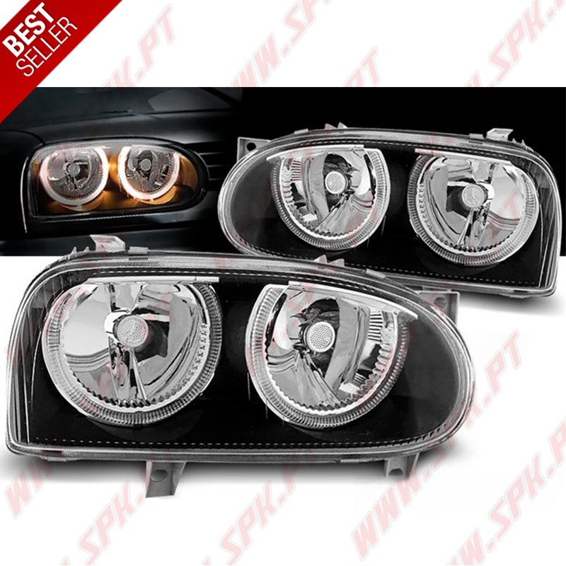 Faróis Angel Eyes / Black - VW Golf 3 (1991-1997)