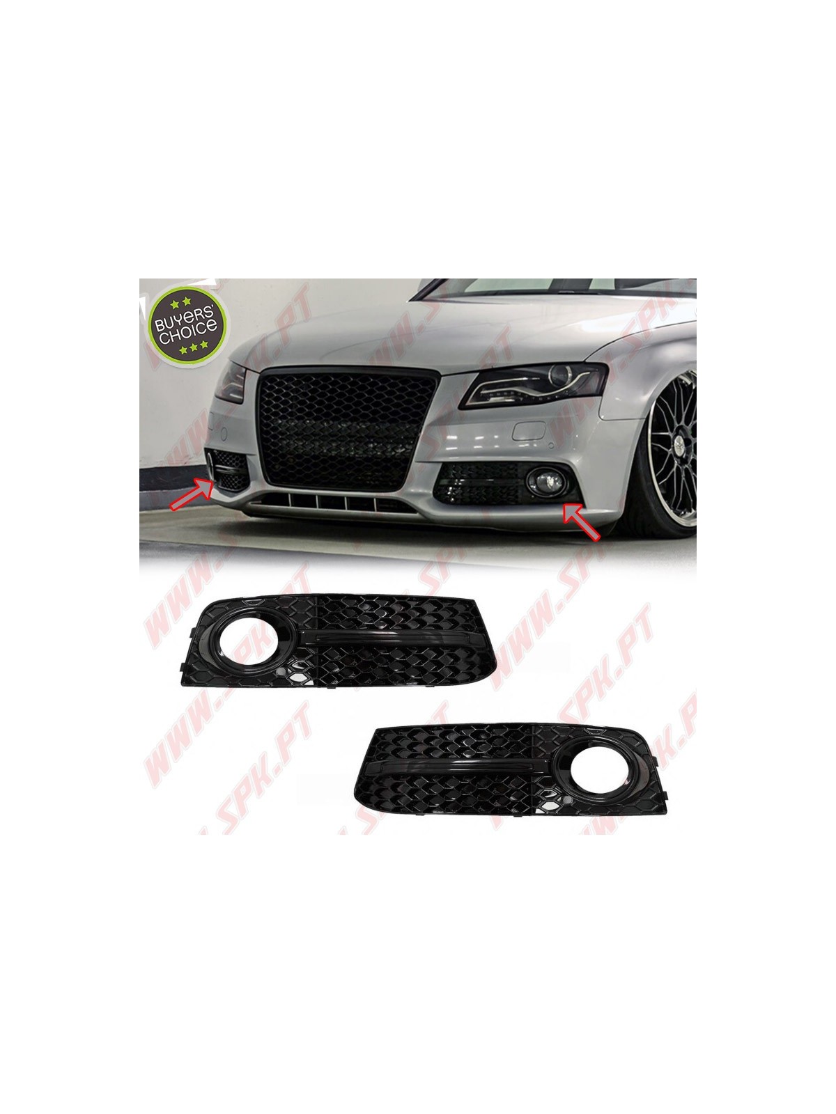 Grelhas Faróis de Nevoeiro Look RS - Audi A4 B8 (2008-2012)