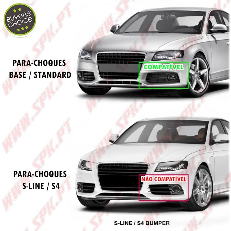 Grelhas Faróis de Nevoeiro Look RS - Audi A4 / S4 B8 (2008-2012)
