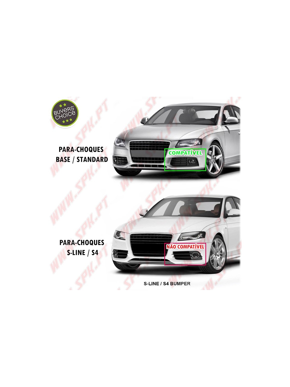 Grelhas Faróis de Nevoeiro Look RS - Audi A4 / S4 B8 (2008-2012)