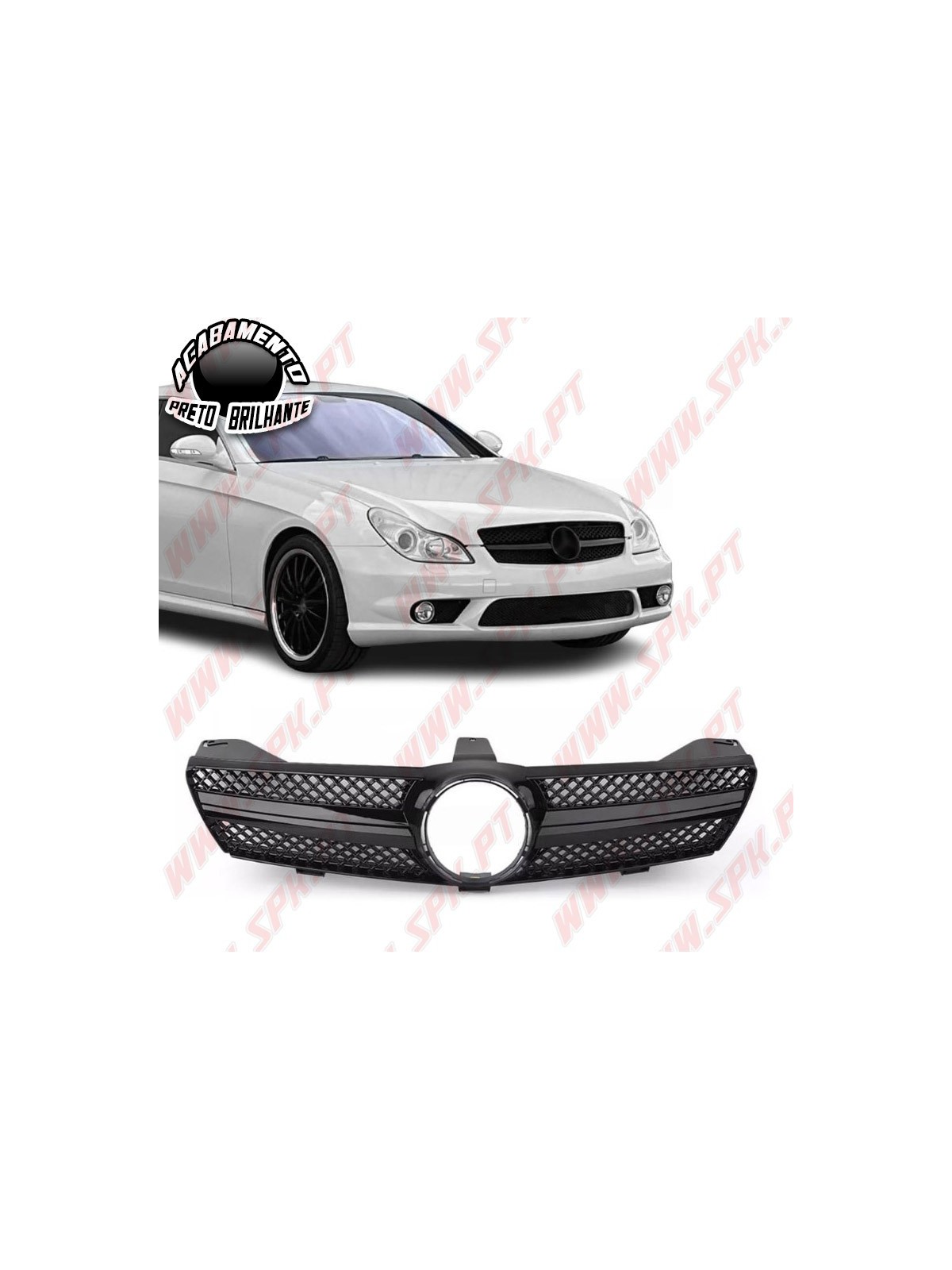 Grelha Frontal Look AMG Black Gloss - Mercedes CLS W219 (2004-2008)