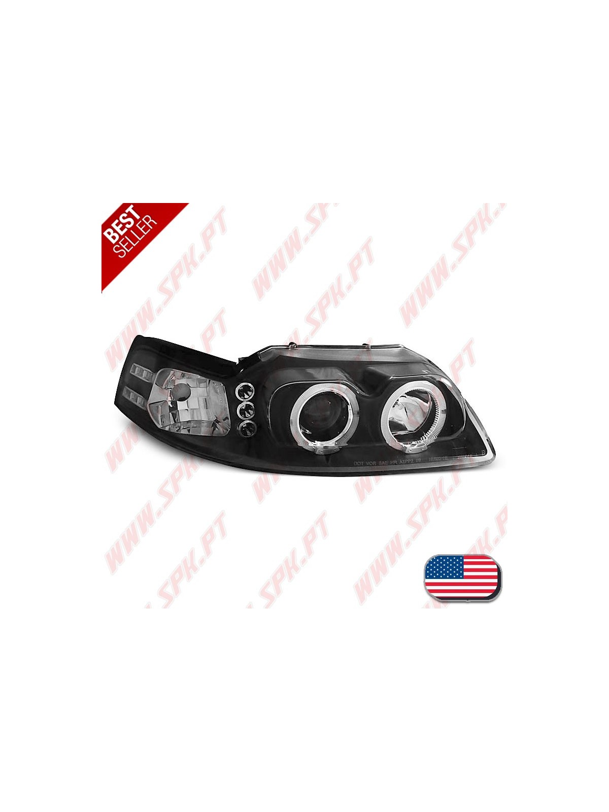 Faróis Angel Eyes / Black - Ford Mustang (1998-2004)