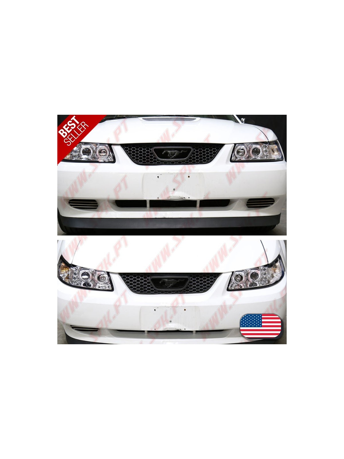 Faróis Angel Eyes / Chrome - Ford Mustang (1998-2004)