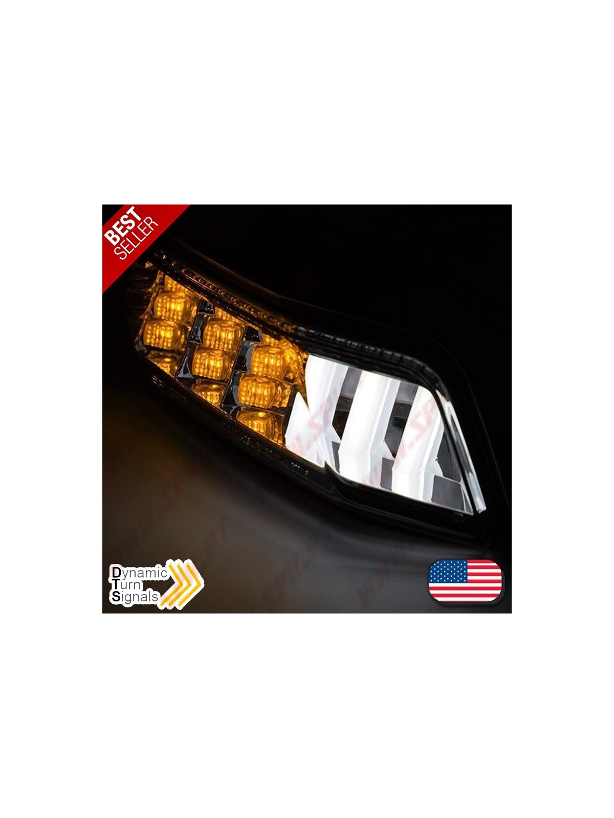 Faróis Presença + Piscas Frontais LED Chrome - Ford Mustang (2015-2017)