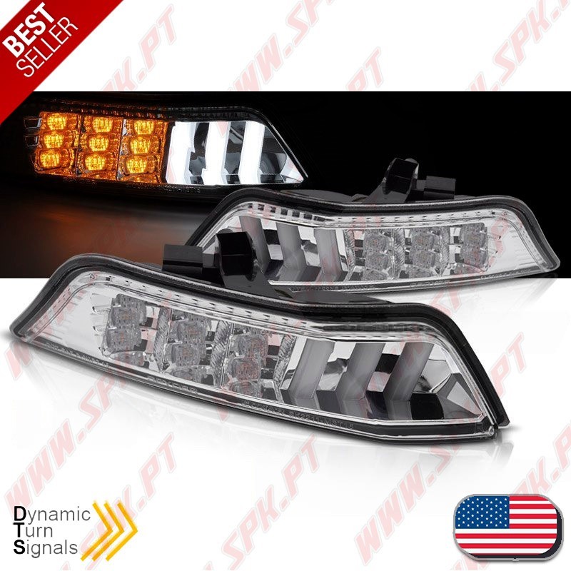 Faróis Presença + Piscas Frontais LED Chrome - Ford Mustang (2015-2017)