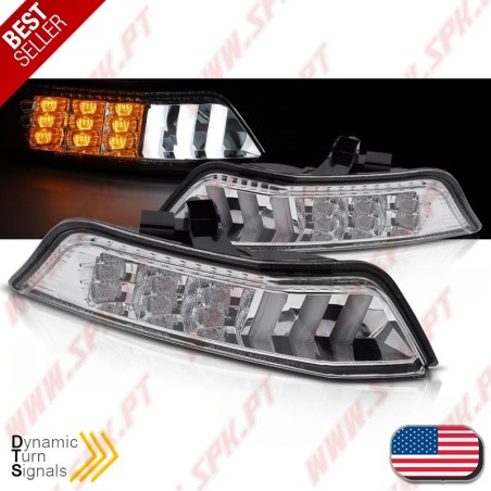 Faróis Presença + Piscas Frontais LED Chrome - Ford Mustang (2015-2017)