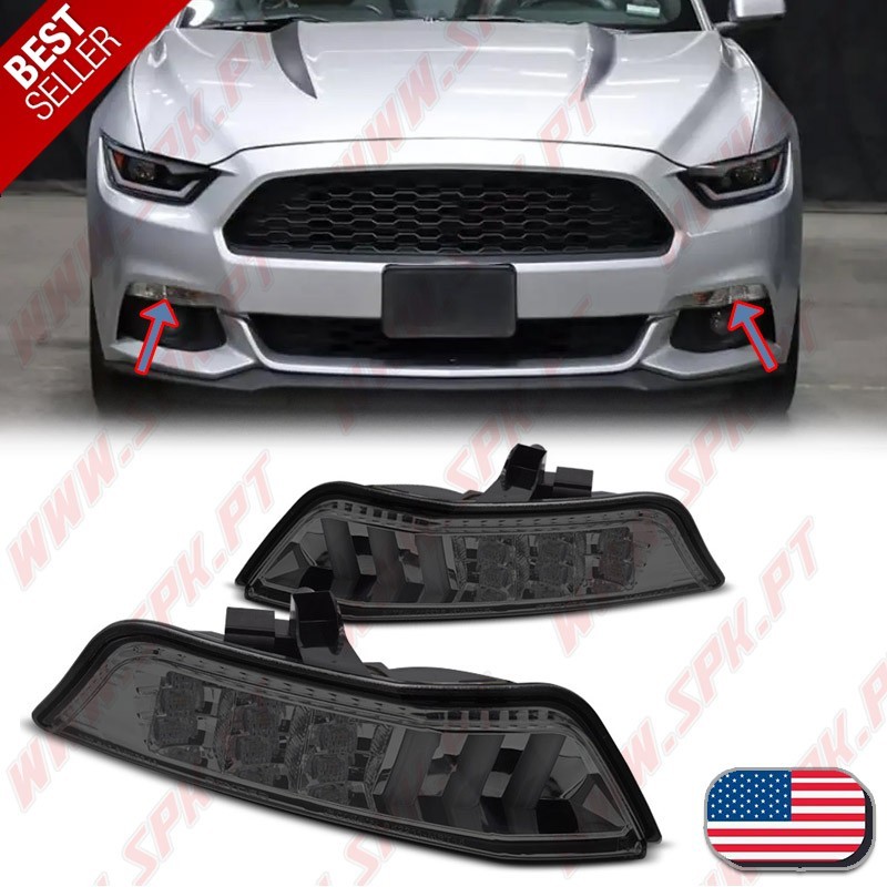 Faróis Presença + Piscas Frontais LED Chrome - Ford Mustang (2015-2017)
