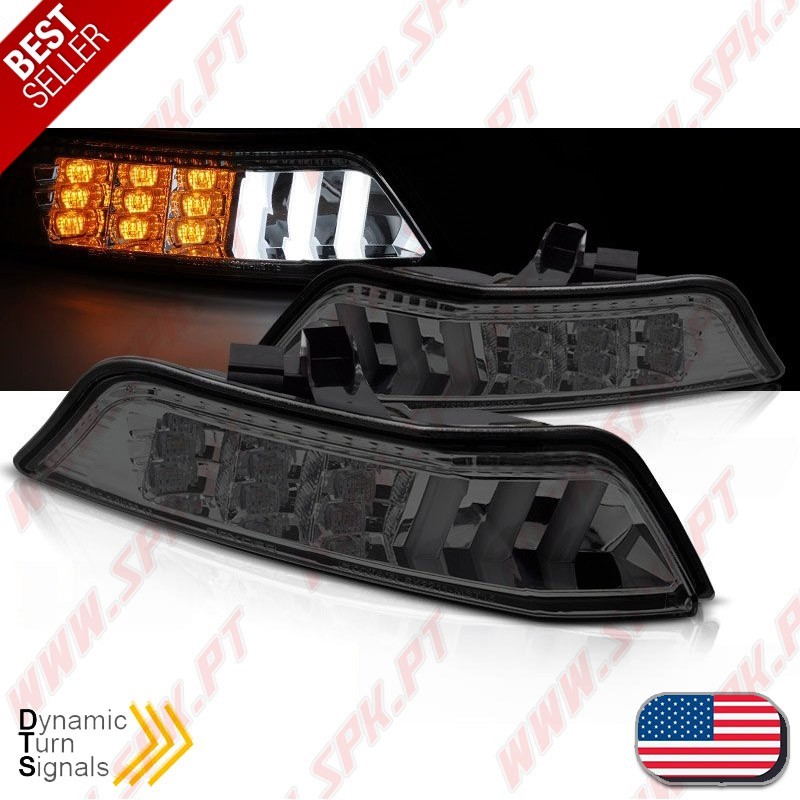 Faróis Presença + Piscas Frontais LED Smoke - Ford Mustang (2015-2017)