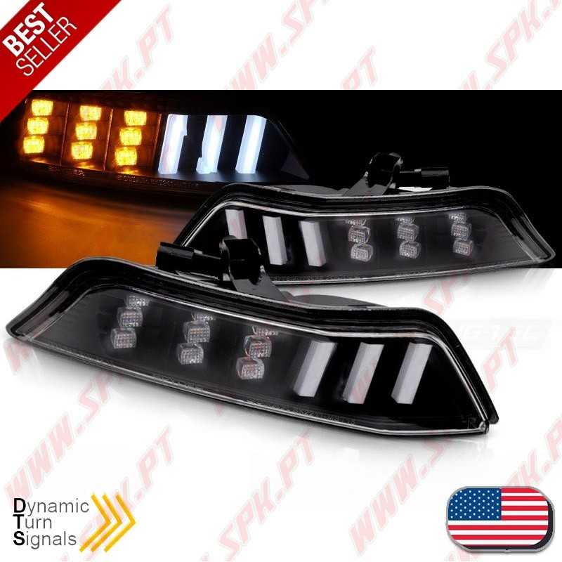 Faróis Presença + Piscas Frontais LED Black - Ford Mustang (2015-2017)