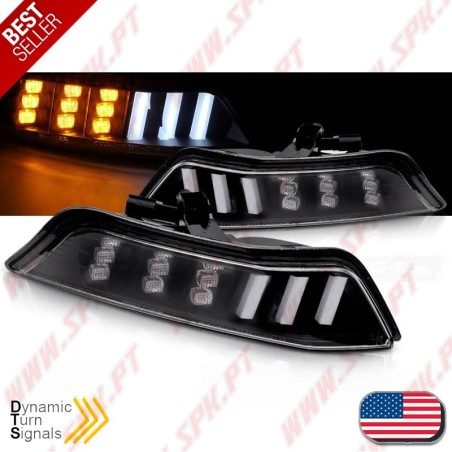 Faróis Presença + Piscas Frontais LED Black - Ford Mustang (2015-2017)