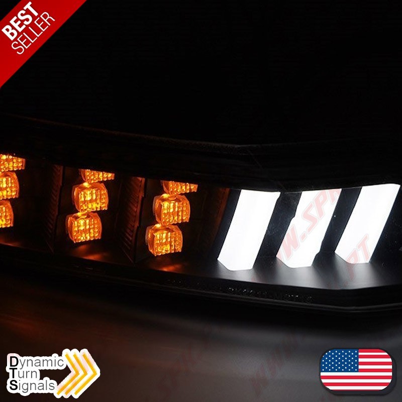 Faróis Presença + Piscas Frontais LED Black - Ford Mustang (2015-2017)