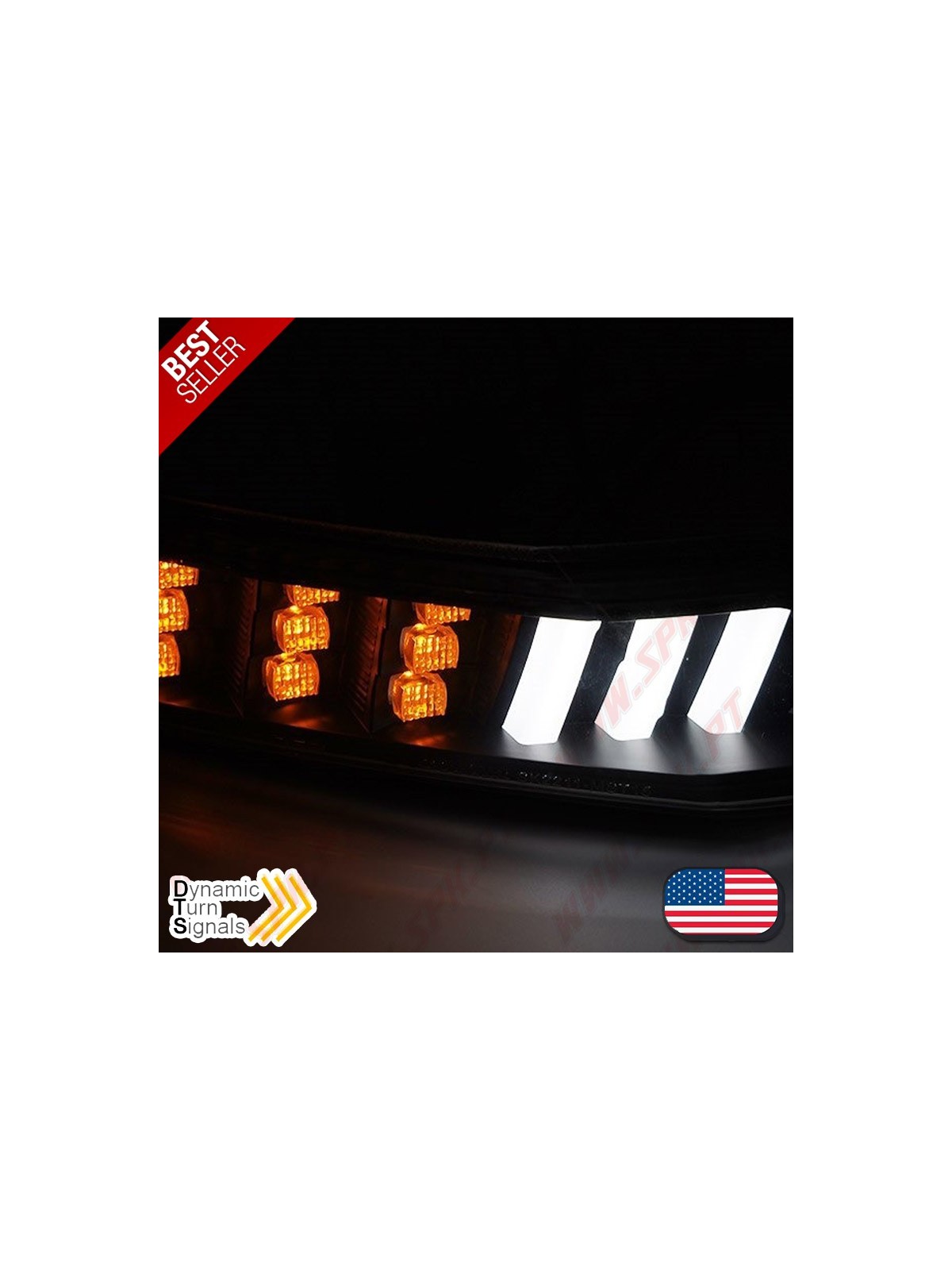 Faróis Presença + Piscas Frontais LED Black - Ford Mustang (2015-2017)