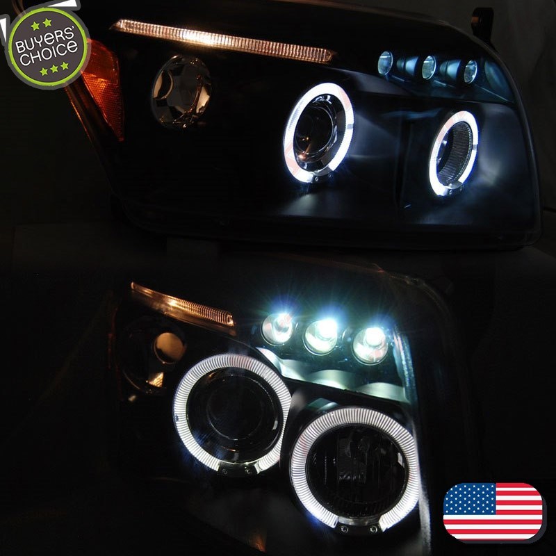 Faróis Angel Eyes LED / Black - Dodge Caliber (2006-2012)