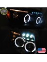 Faróis Angel Eyes LED / Black - Dodge Caliber (2006-2012)