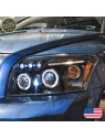 Faróis Angel Eyes LED / Black - Dodge Caliber (2006-2012)