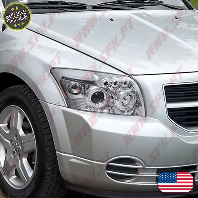 Faróis Angel Eyes LED / Chrome - Dodge Caliber (2006-2012)