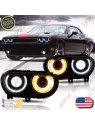 Faróis Dynamic DRL LED / Black - Dodge Challenger (2008-2014)