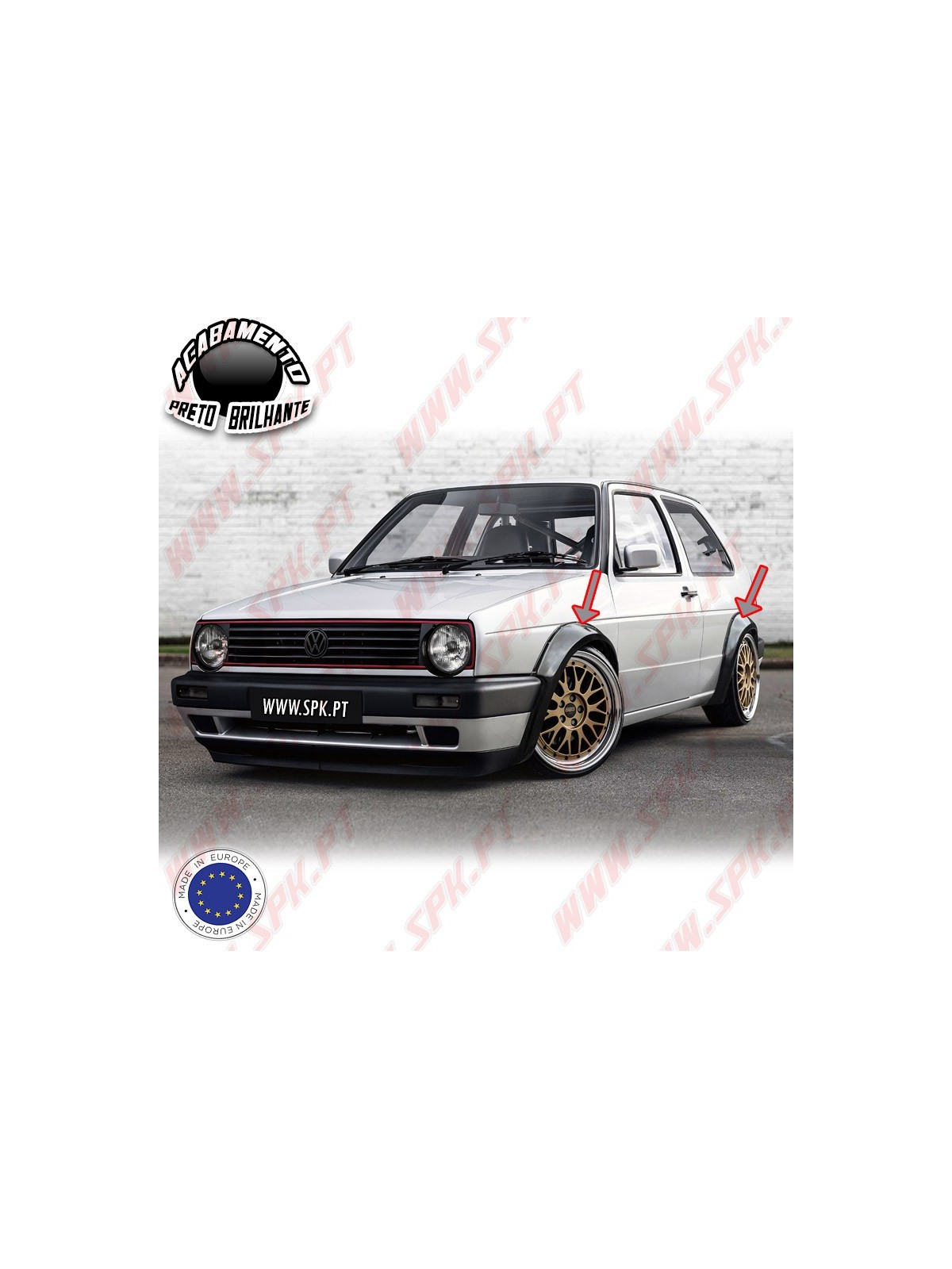 Kit 4 Alargamentos Plástico - VW Golf 2 / Jetta 2 (1983-1992)