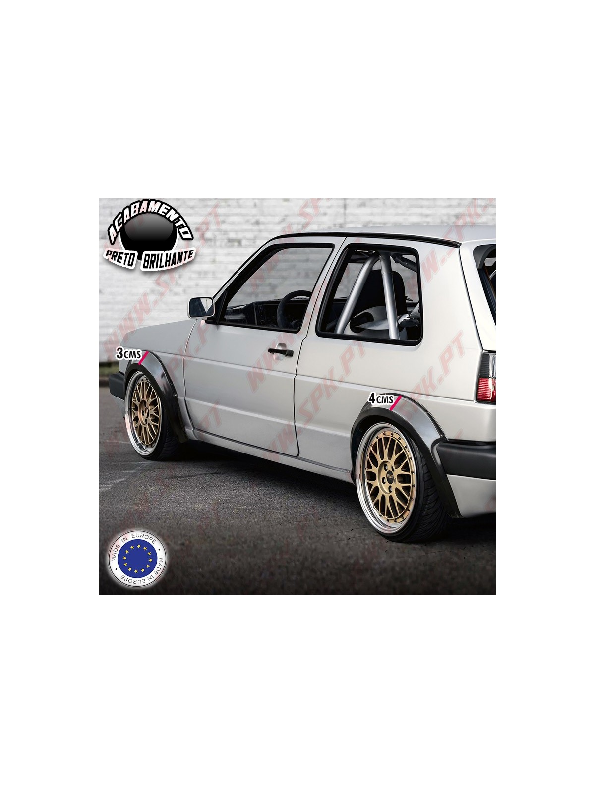 Kit 4 Alargamentos Plástico - VW Golf 2 / Jetta 2 (1983-1992)