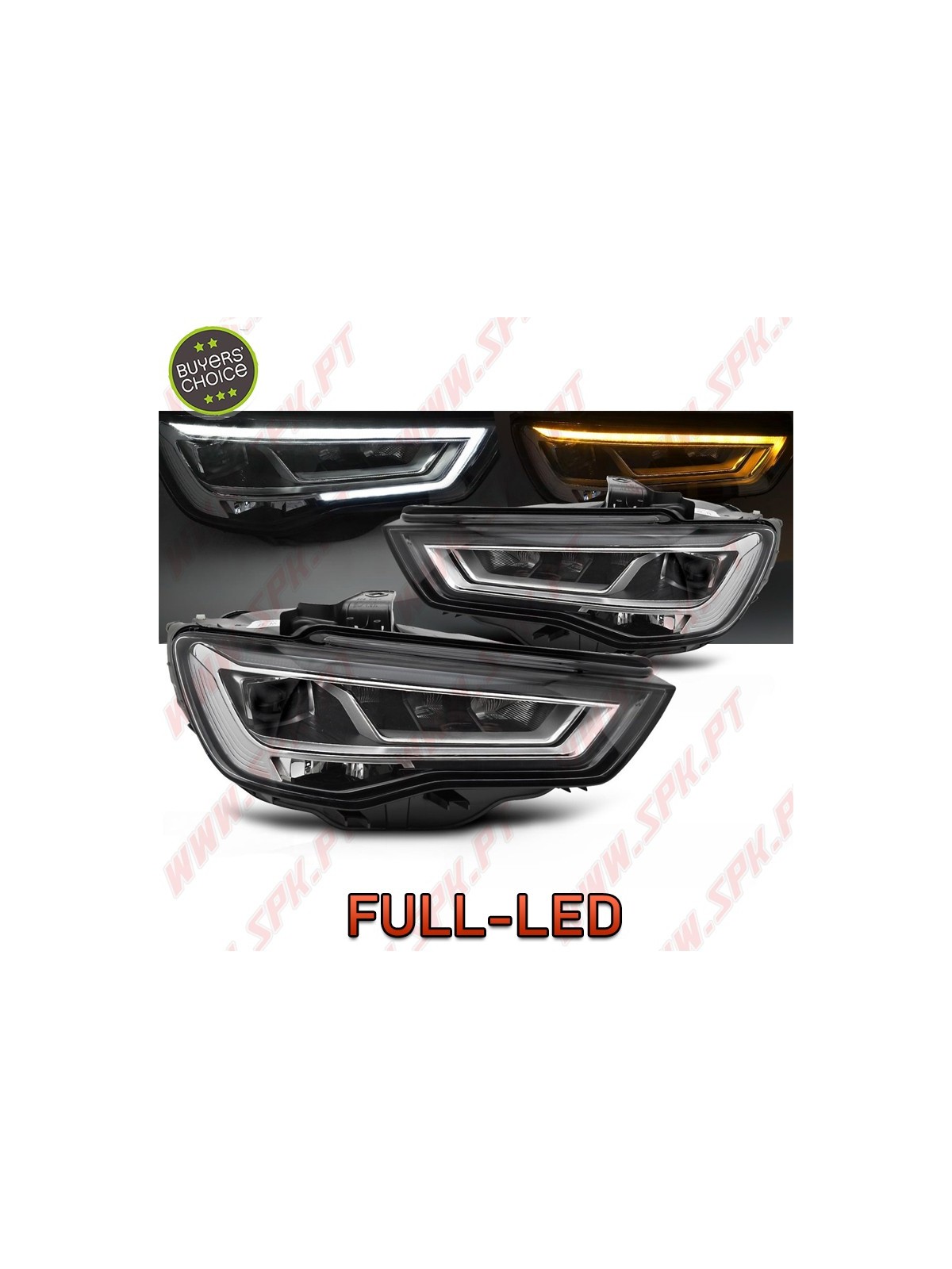 Faróis FULL-LED DRL Black - Audi A3 8V (2012-2016)