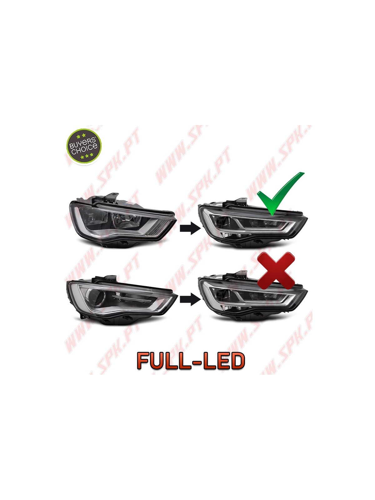 Faróis FULL-LED DRL Black - Audi A3 8V (2012-2016)
