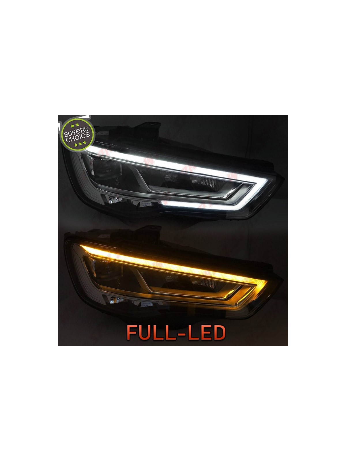 Faróis XENON FULL-LED DRL Black - Audi A3 8V (2012-2016)