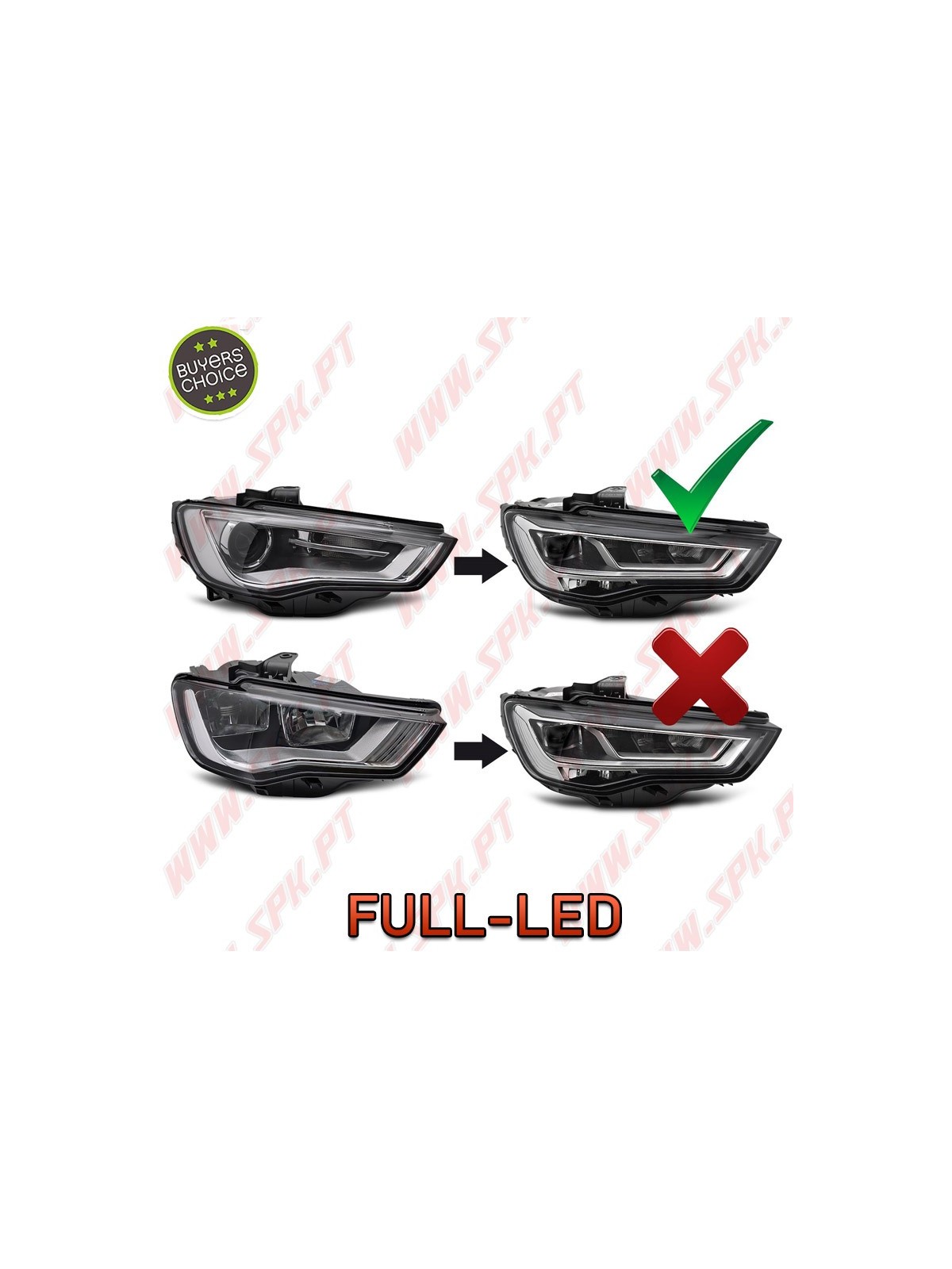 Faróis XENON FULL-LED DRL Black - Audi A3 8V (2012-2016)
